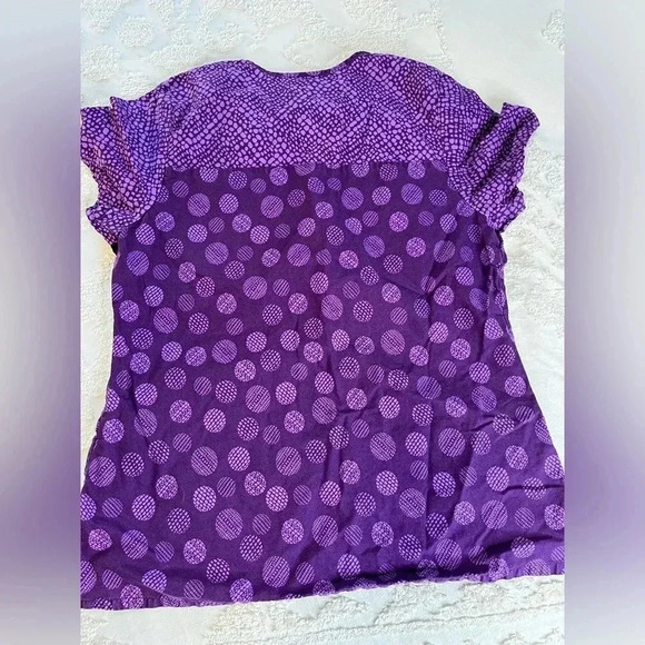 Scrubstar Purple Dots Scrub Top V-neck - Picture 3 of 5